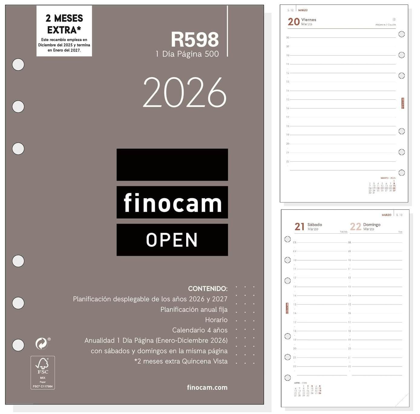 Recambio Agenda 2026 Día Página